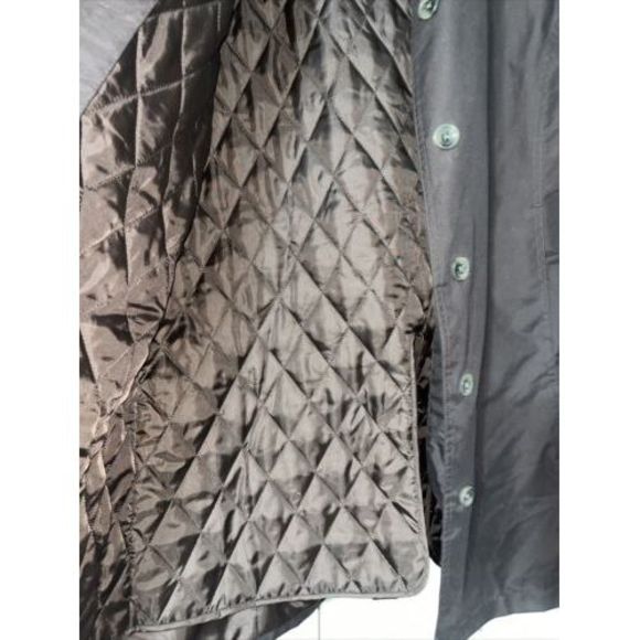 Lands End Brown Button Front Weatherproof Water Resistant Lined Raincoat M 10/12 - Picture 6 of 8